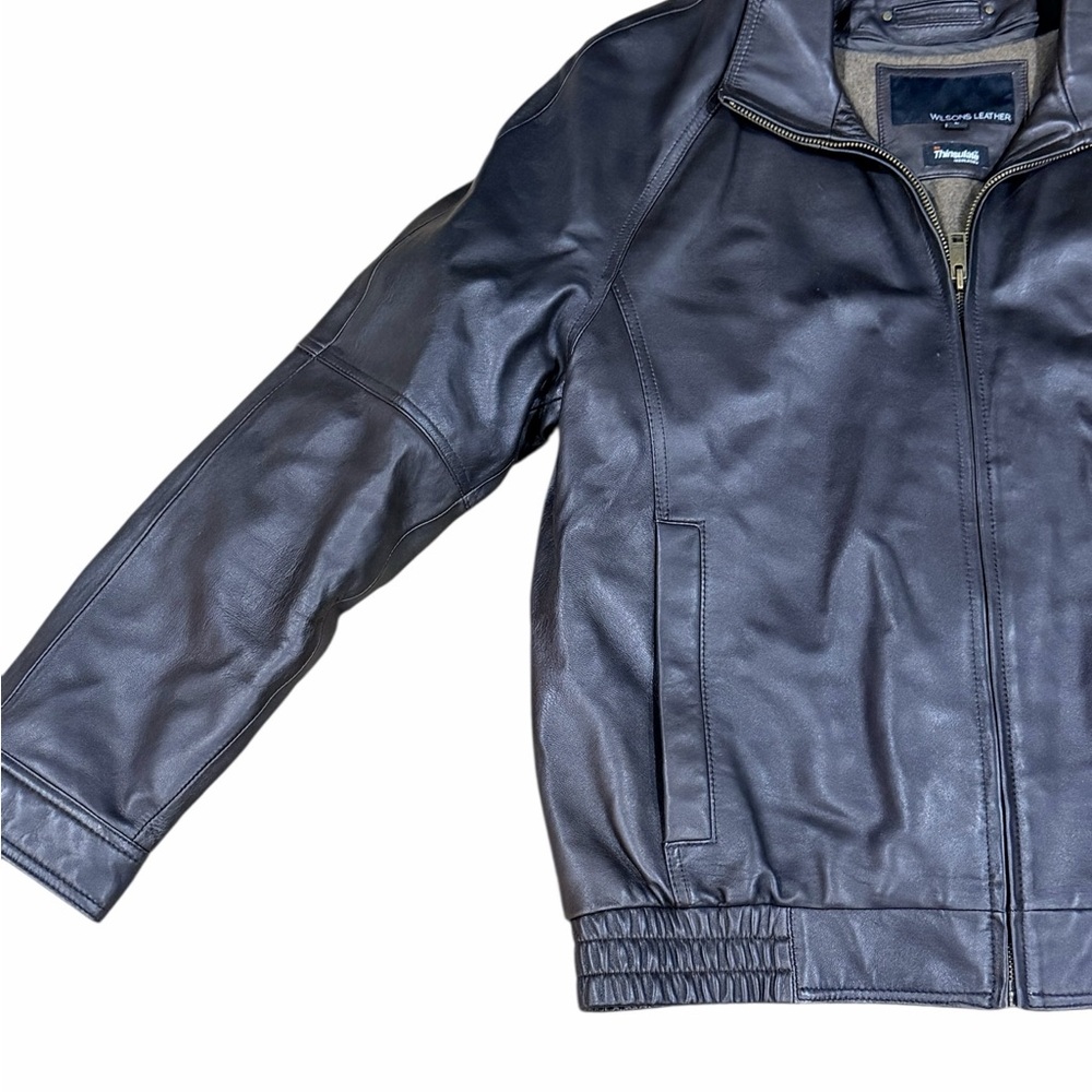 🔥 VTG Wilson Leather Men's Flight Bomber Thinsulate Insulation Jacket SZ L New - Picture 3 of 13